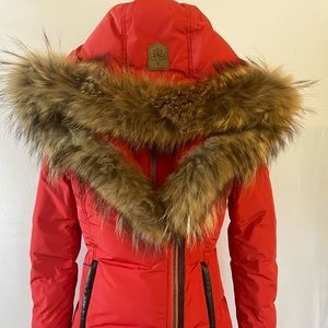 Mackage Adali Woman’s Coat in Red with Natural Fur